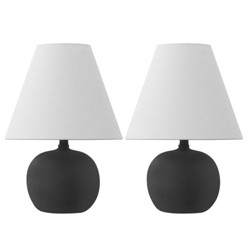 Asher 18.25" Minimalist Scandinavian Resin/Iron Gourd LED Table Lamp - JONATHAN Y